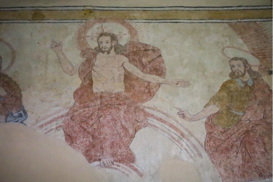 Mural de la Resurrección de Cristo en la iglesia colonial de Sutatausa Título de la Imagen: